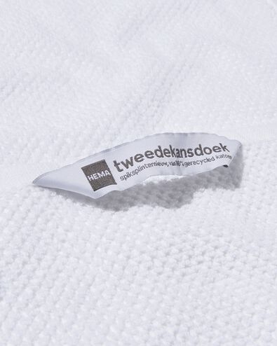petite serviette 2ème vie coton recyclé 30x50 blanc blanc petite serviette - 5240209 - HEMA