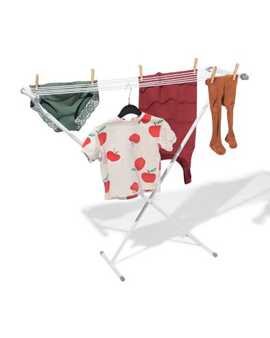W&auml;schest&auml;nder 111 x 32 cm, schmal, Metall wei&szlig; - 20500226 - HEMA