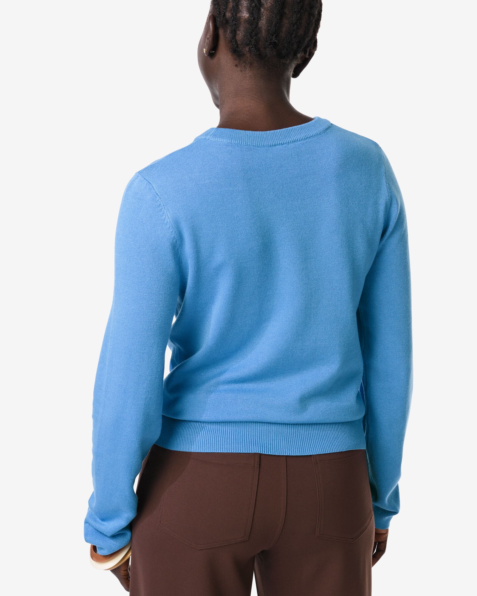 damestrui Lila fijngebreid blauw blauw - 36207160BLUE - HEMA