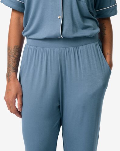 pantalon de pyjama femme viscose bleu moyen bleu moyen - 23450250MIDBLUE - HEMA