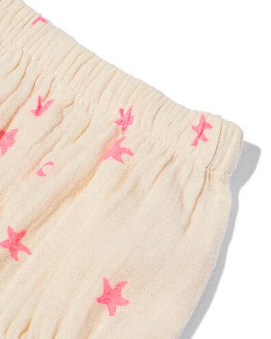 newborn broek comfy fit mousseline sterren ecru ecru - 33452520ECRU - HEMA