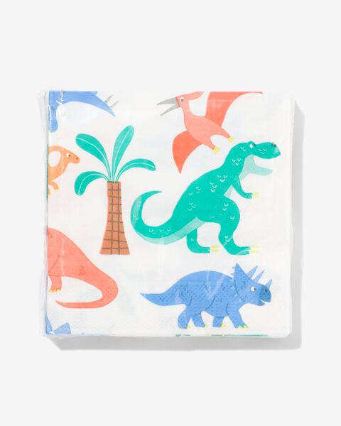 20 serviettes en papier 24x24 dinosaures - 14220002 - HEMA