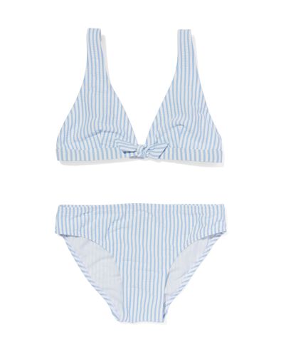Kinder-Bikini, Streifen hellblau 158/164 - 22209633 - HEMA