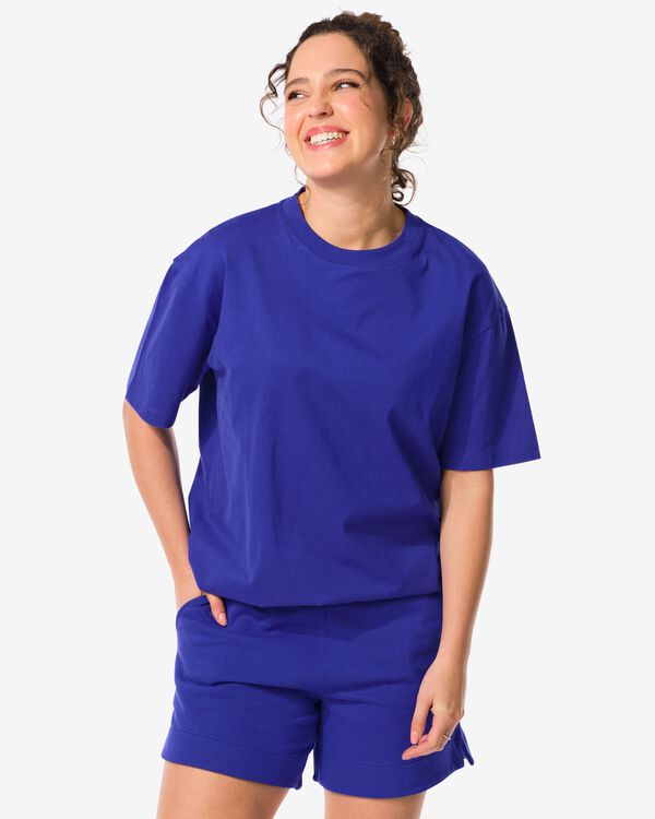 t-shirt femme Do bleu bleu - 36260350BLUE - HEMA