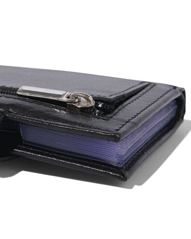 portemonnee met hoesjes zwart leer - 18140062 - HEMA