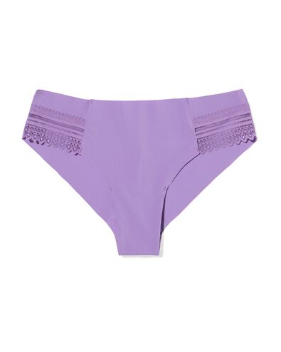 Damen-Brazilian aus Mikrofaser mit Einsatz aus Spitze helllila - 19621714LIGHTPURPLE - HEMA