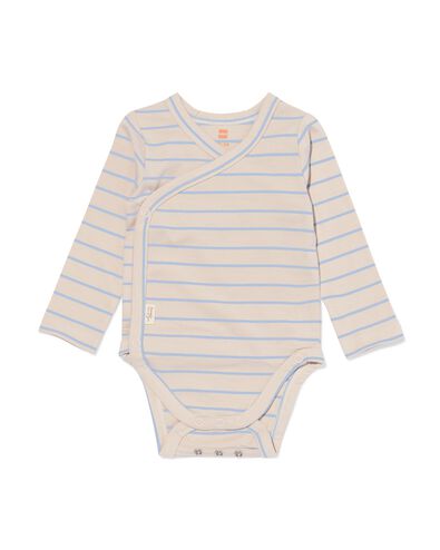 newborn meegroei overslag body strepen ecru ecru - 33439720ECRU - HEMA