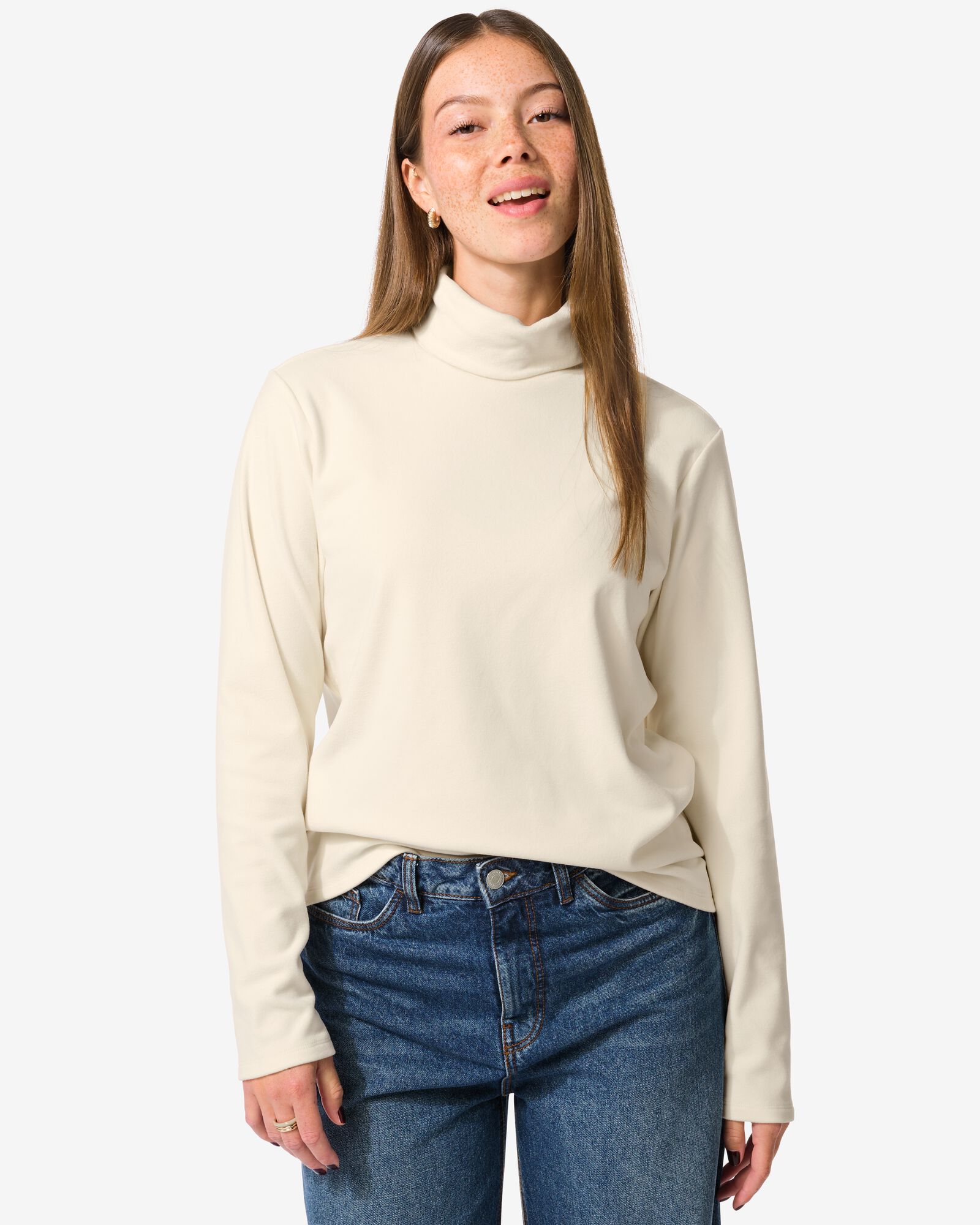 pull femme Emilia polaire blanc cassé blanc cassé - 36205930OFFWHITE - HEMA