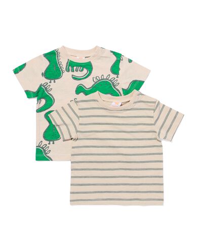 Baby-T-Shirts, Monster, gestreift &ndash; 2 St&uuml;ck ecru - 33126870ECRU - HEMA