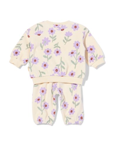 newborn kledingset velours bloemen  ecru - 33425820ECRU - HEMA
