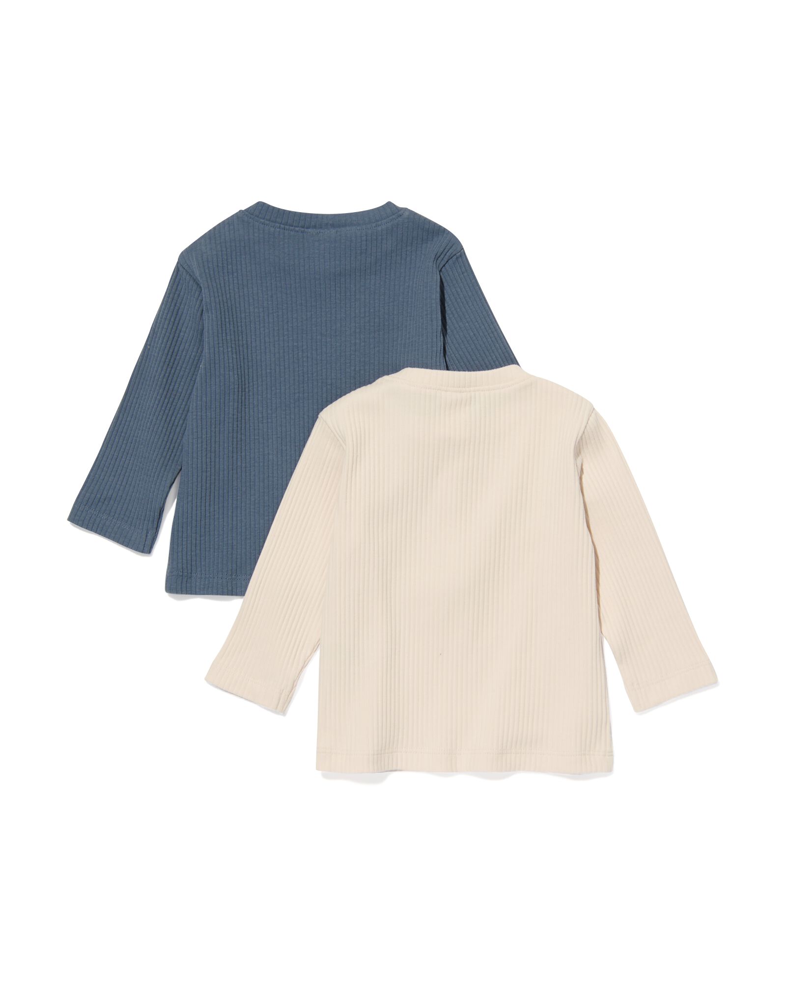 baby t-shirts rib biologisch katoen - 2 stuks grijs - 33196640GREY - HEMA