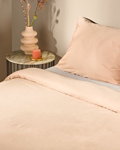 dekbedovertrek satijn 140x200/220 effen taupe - 5790152 - HEMA