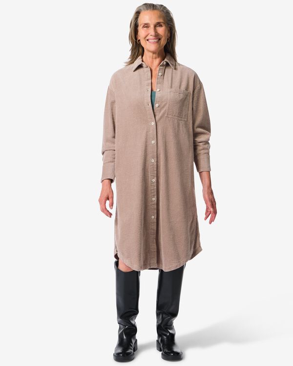 robe velours côtelé Lena femme beige beige - 36203380BEIGE - HEMA