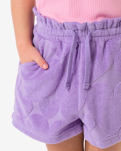 kindershort comfort fit badstof hartjes paars paars - 30848805PURPLE - HEMA