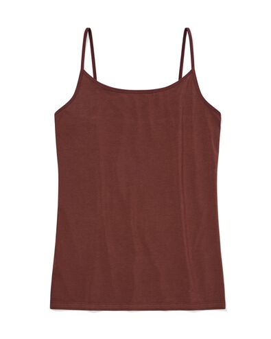 d&eacute;bardeur femme coton bretelles spaghetti marron fonc&eacute; - 19631504DARKBROWN - HEMA