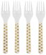 4 fourchettes en plastique réutilisables - pois dorés - 14200396 - HEMA