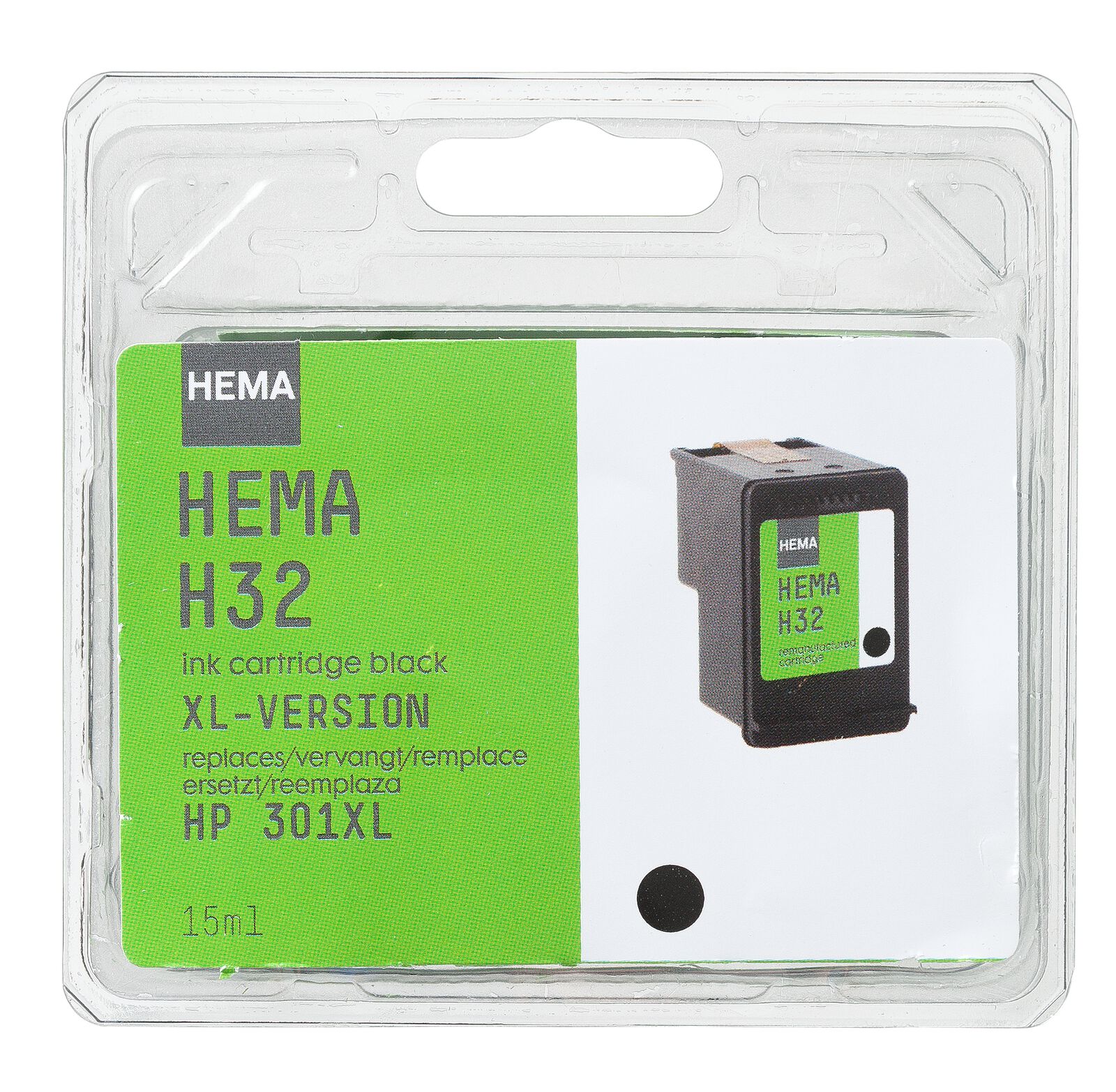 cartouche HEMA H32 remplace HP301 XL noir - HEMA