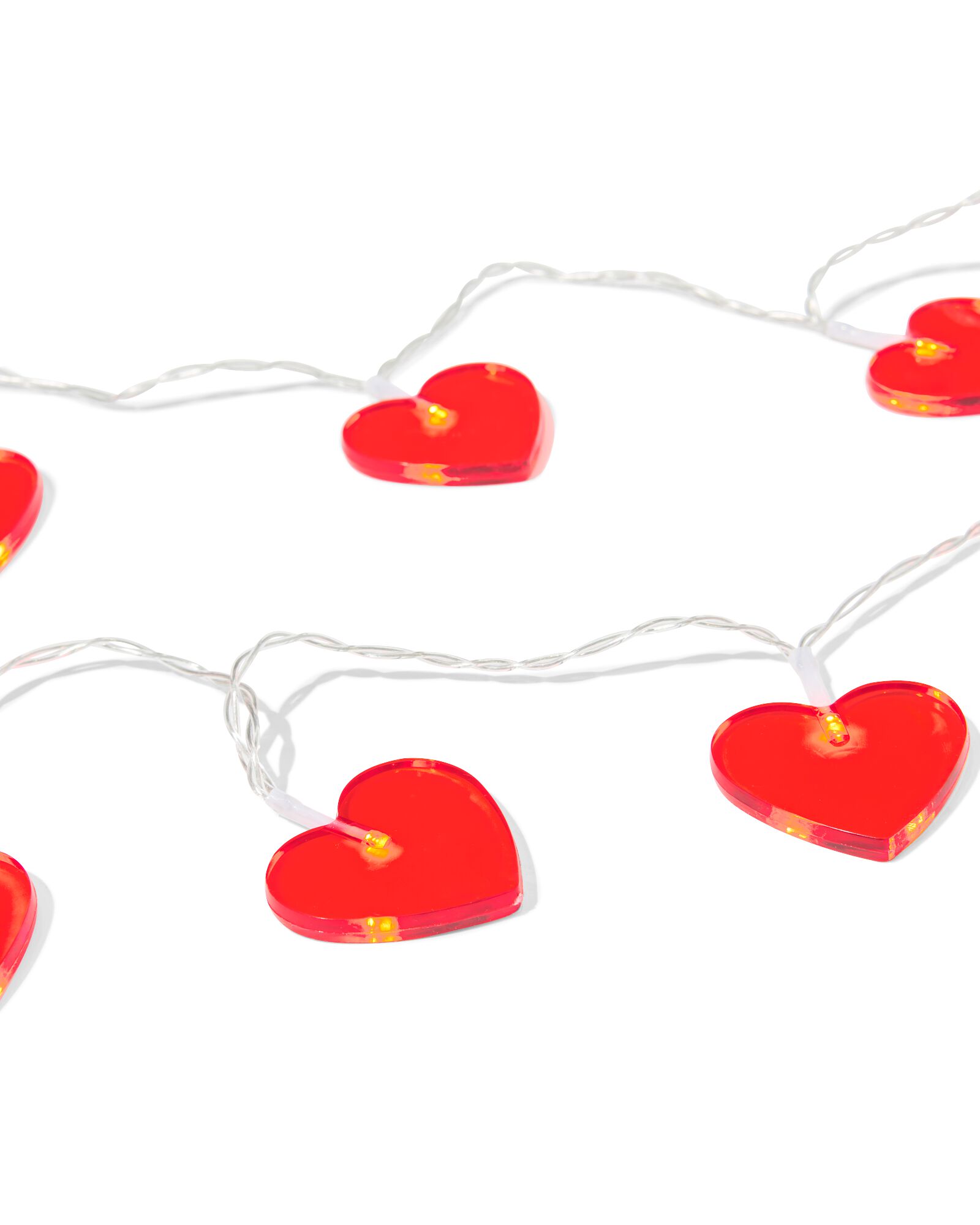 lichtsnoer 2m met 12 hartjes voor binnen liefde - 60800213 - HEMA