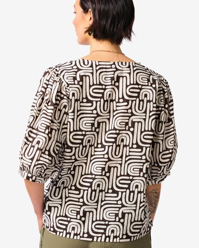 chemisier femme Sophie graphique marron marron - 36211520BROWN - HEMA