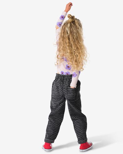 kinderjeans omkeerkeerbaar effen en print zwart - 30813806BLACK - HEMA