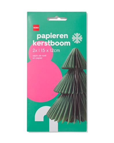 2er-Pack Papier-Weihnachtsbäume, grün, 15 x 12 cm - 25180061 - HEMA