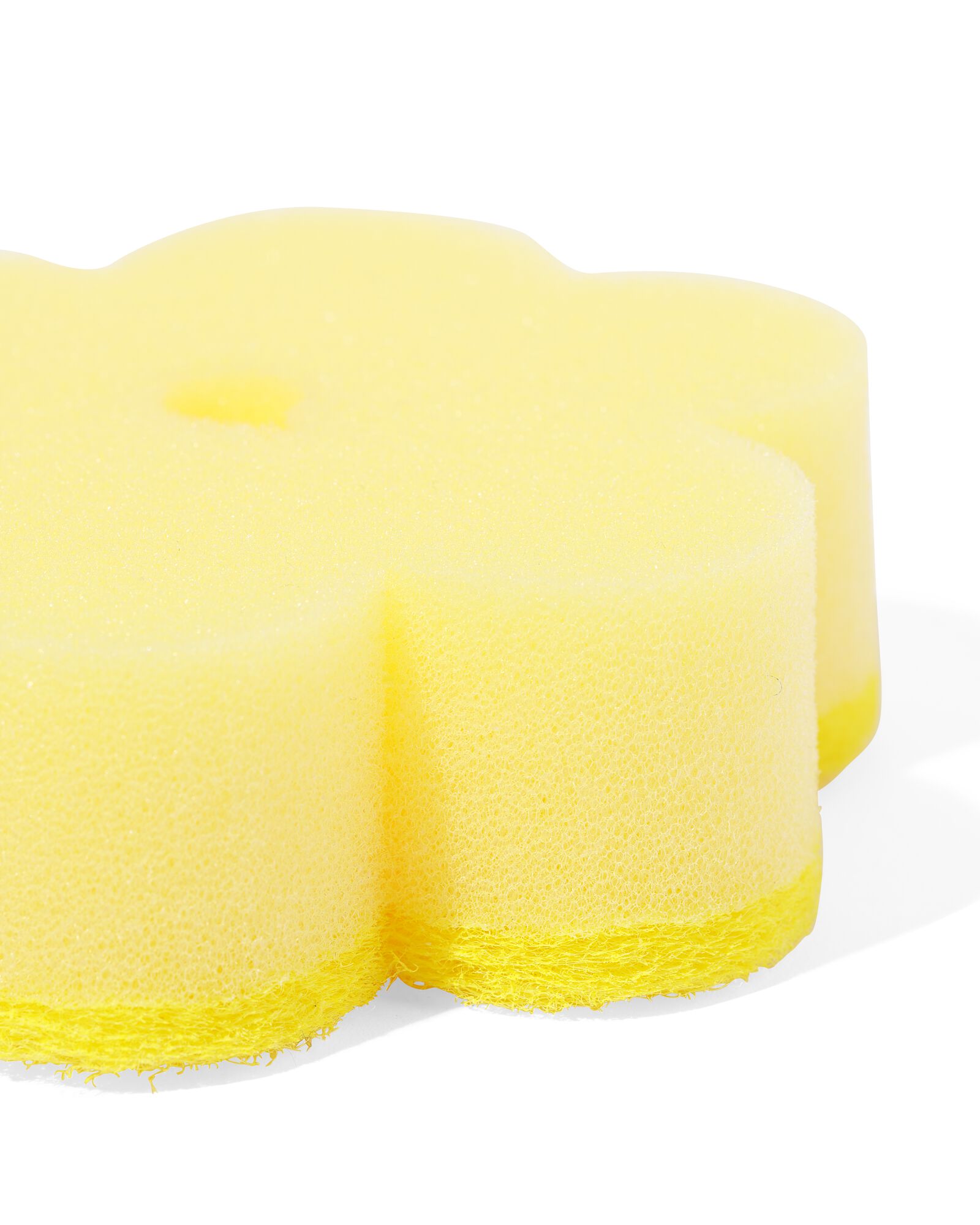 2&nbsp;&eacute;ponges &agrave; r&eacute;curer jaunes fleur - 20530011 - HEMA