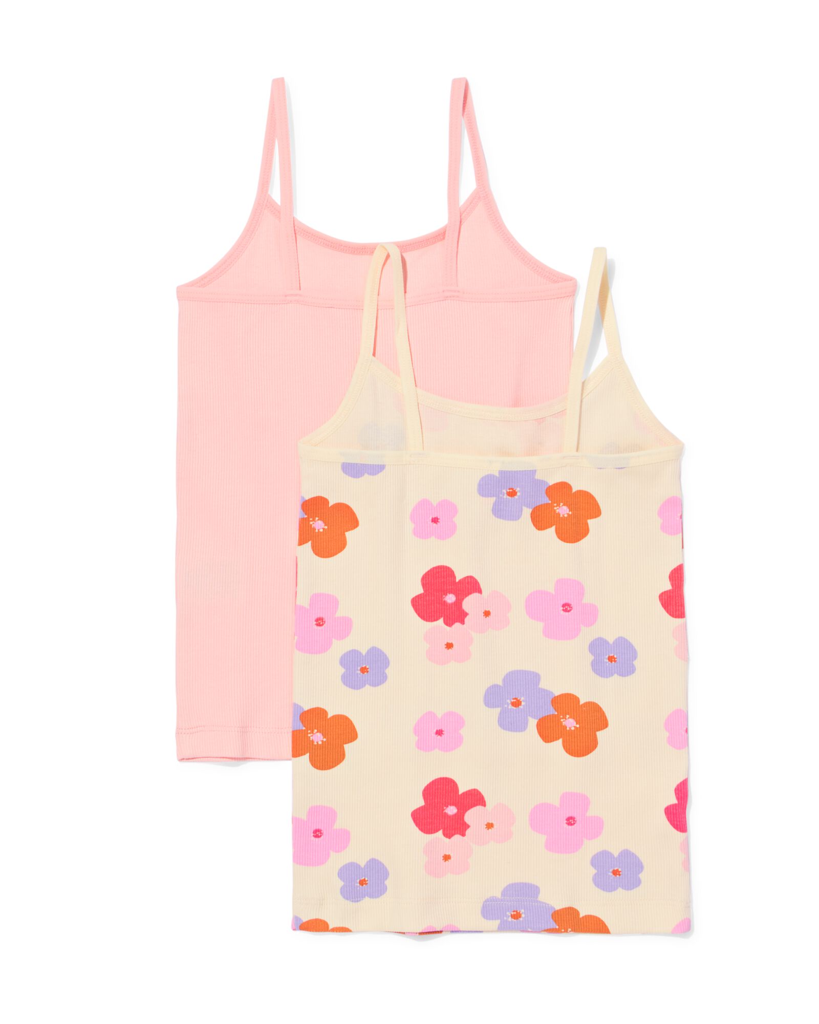 Kinderhemden, gerippt, gebl&uuml;mt &ndash; 2 St&uuml;ck hellrosa hellrosa - 19300840LIGHTPINK - HEMA