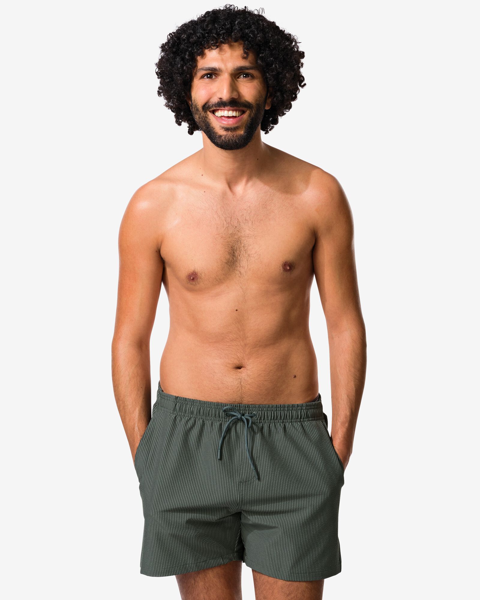 maillot de bain homme Pieter seersucker vert fonc&eacute; vert fonc&eacute; - 22100190DARKGREEN - HEMA