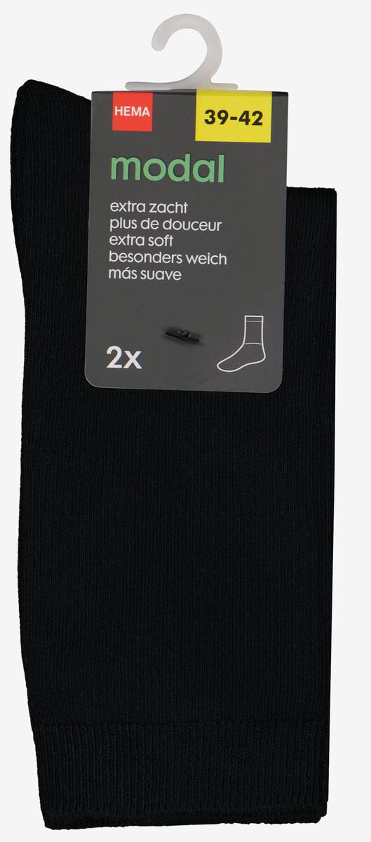 2er-Pack Damen-Socken mit Modal schwarz - 1000028902 - HEMA
