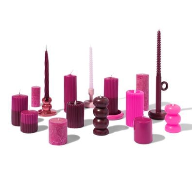 Lange Haushaltskerze, Ø 2,2 x 22 cm, Diabolo-dunkelrot  - 13506093 - HEMA