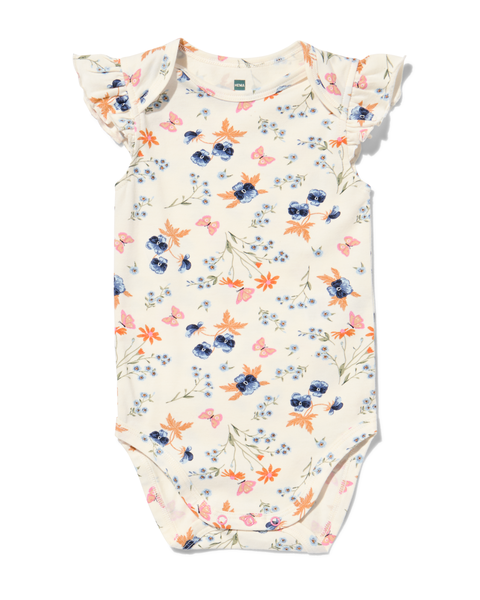 Baby-Body, mit Elasthan, Blumen eierschalenfarben eierschalenfarben - 1000030044 - HEMA