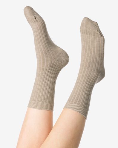 chaussettes laine femme beige beige - 4270515BEIGE - HEMA
