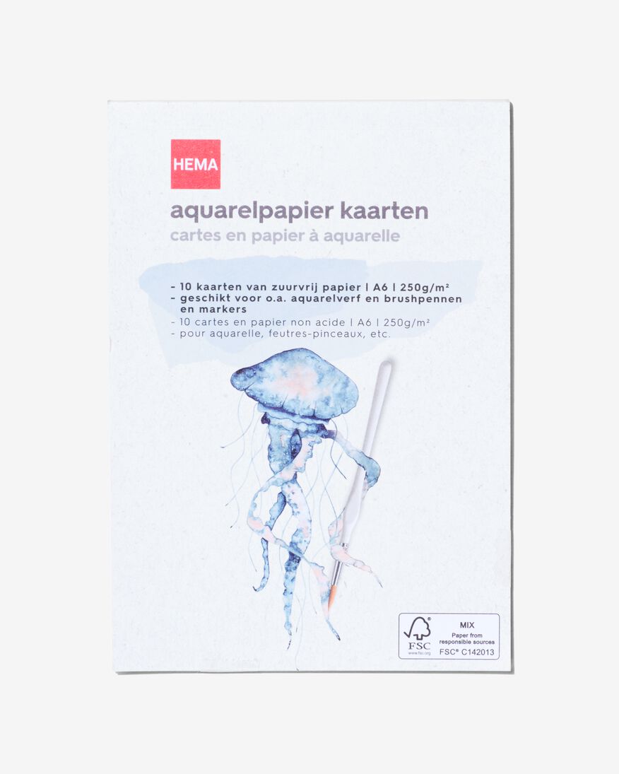 Karten aus Aquarellpapier, DIN A6 - 60720189 - HEMA