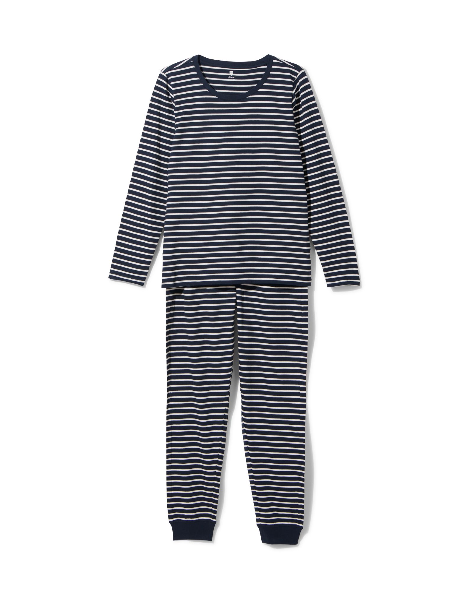 Damen-Pyjama, Baumwolle dunkelblau dunkelblau - 23460255DARKBLUE - HEMA