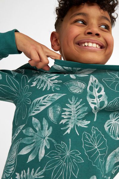 Kinder-Sweatshirt, Blätter grün 110/116 - 30774939 - HEMA