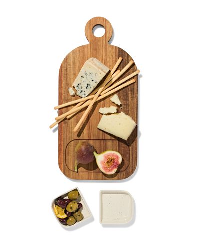 borrelplank 35x17.5x3.5cm hout met schaaltjes - 41822209 - HEMA