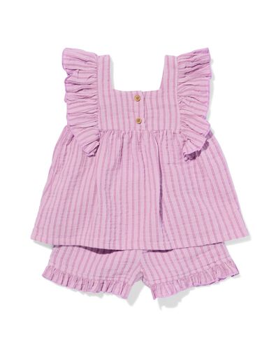 Baby-Bekleidungsset, Musselin, gestreift violett - 33009070PURPLE - HEMA