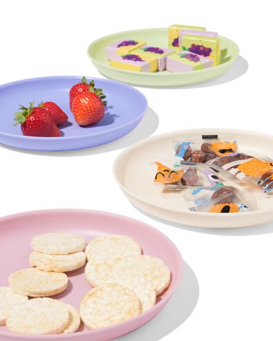 bordjes ⌀18.5cm kunststof pastel - 4 stuks - 80650228 - HEMA