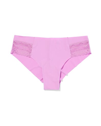 slip br&eacute;silien microfibre avec empi&egrave;cement en dentelle violet - 19601044PURPLE - HEMA