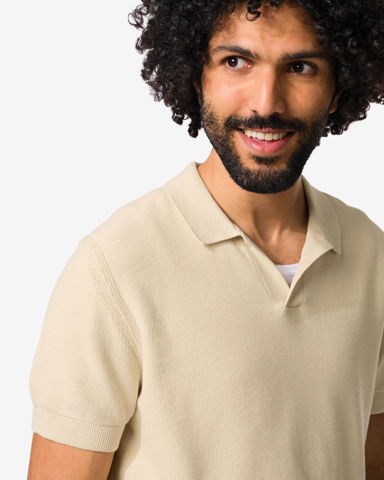Herren-Poloshirt Kris texturiert beige beige - 2189130BEIGE - HEMA