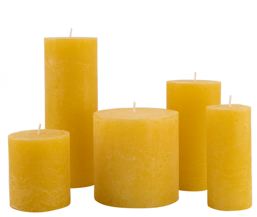 bougies rustiques jaune pâle jaune pâle - 1000028016 - HEMA