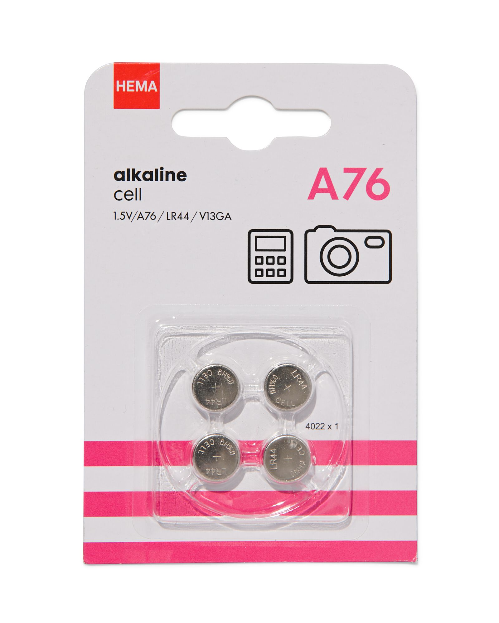4 piles alcalines A76 - 41200018 - HEMA