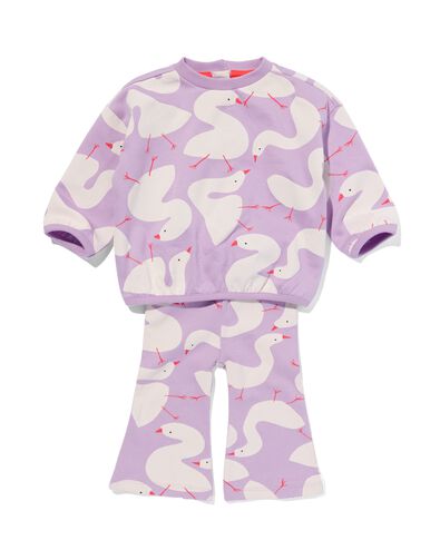 Baby-Kleidungsset, Sweatshirt und Schlaghosen-Leggings, Gänse violett 80 - 33042454 - HEMA