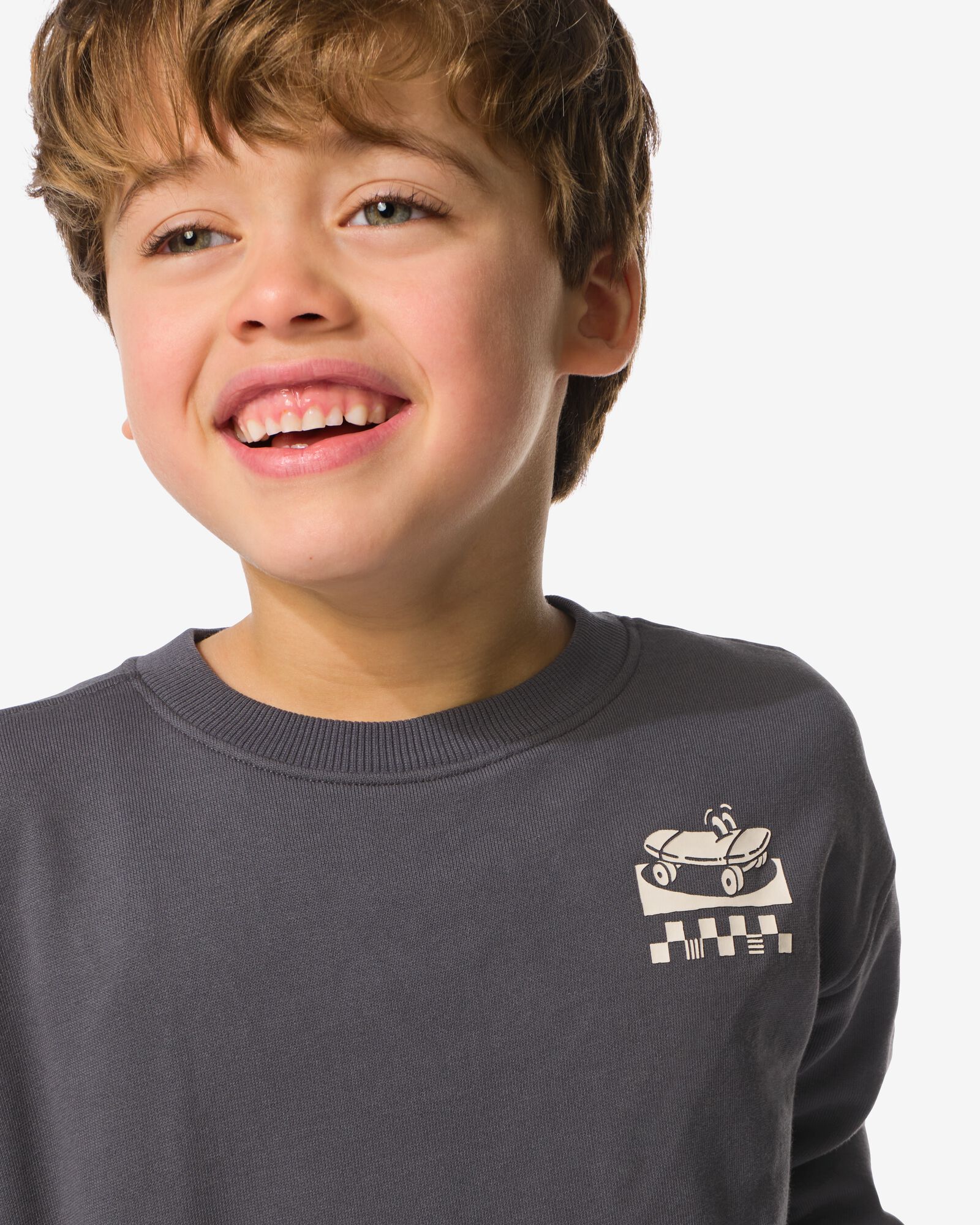 pull enfant tissu sweat skateboard gris fonc&eacute; gris fonc&eacute; - 30712403DARKGREY - HEMA