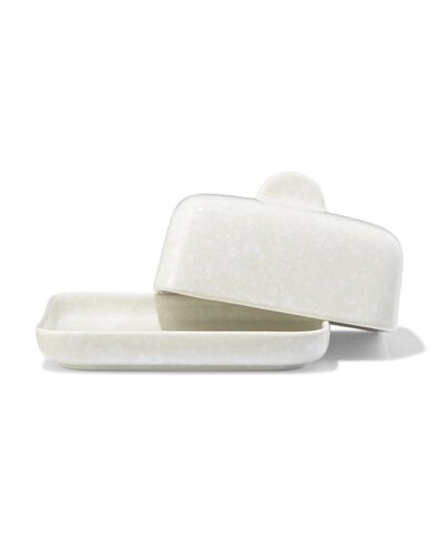 Butterdose 14 &times; 15 &times; 9 cm, Trend, Steingut, gesprenkelt, gr&uuml;n - 9650356 - HEMA