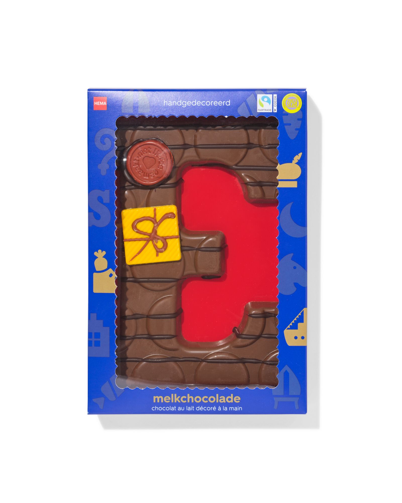 Lettre en chocolat décorée à la main lait E 180g - 24427405 - HEMA