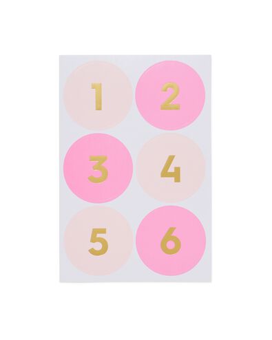 autocollants chiffres roses - 5 pi&egrave;ces - 14700638 - HEMA
