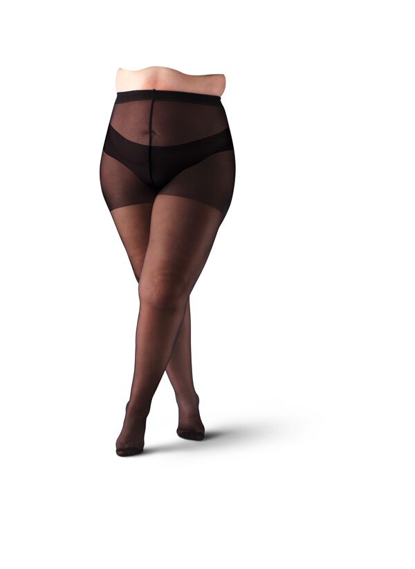 panty curvy stretch 20 denier zwart zwart - 1000021485 - HEMA