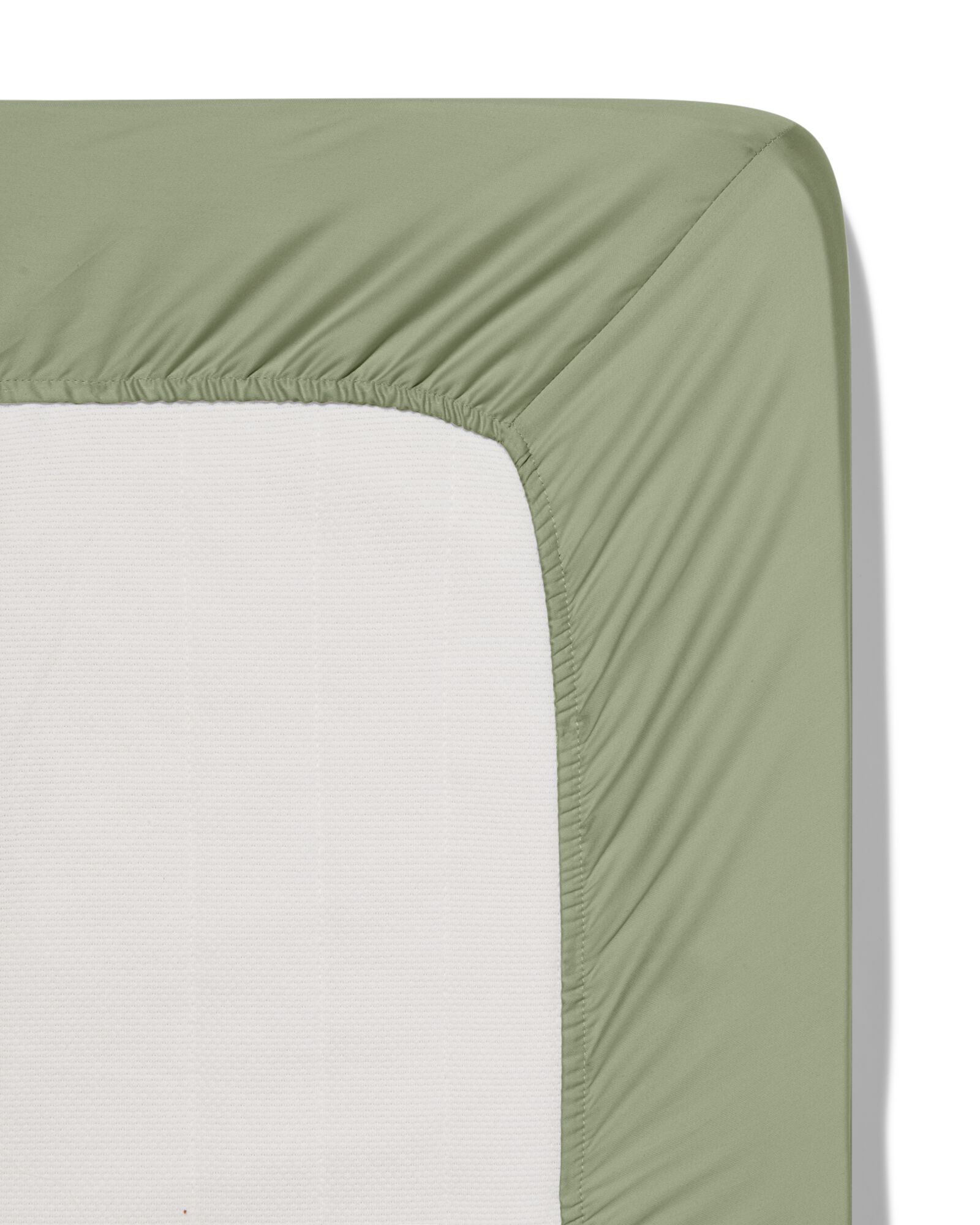 drap housse surmatelas 90x220cm coton doux vert - 5180086 - HEMA