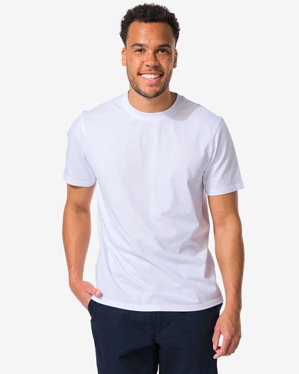 Herren-T-Shirt, Regular Fit wei&szlig; wei&szlig; - 2190320WHITE - HEMA